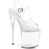 Pleaser - NAUGHTY808 KnöchelriemenSandale, Poledance Schuhe - Transparent/Weiß Product image